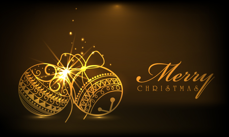 Golden Christmas light effect lob vector material
