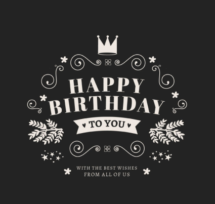 Simple birthday card vector material WordArt
