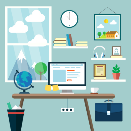 Bright studio illustration vector material