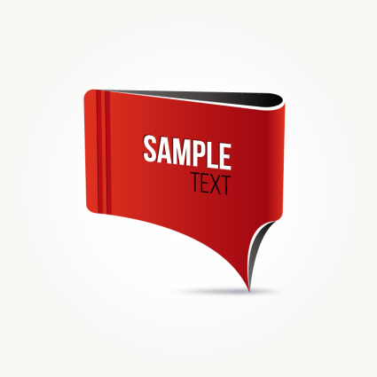 Red paper label vector material