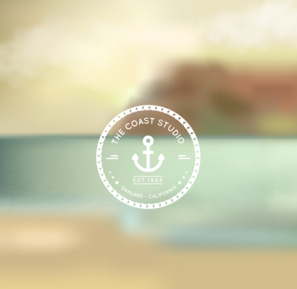 Background vector material of fuzzy summer beach scenery