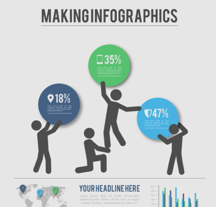 Business marketing information map vector material