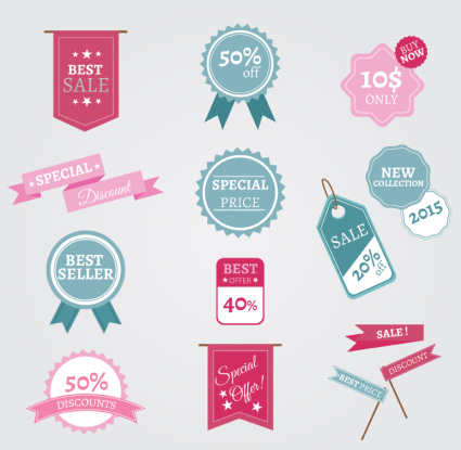 14 color promotion label vector map