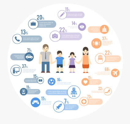 Creative figure life information vector material