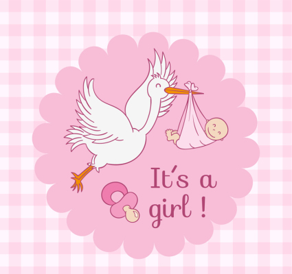 Pink SongZi crane poster vector material