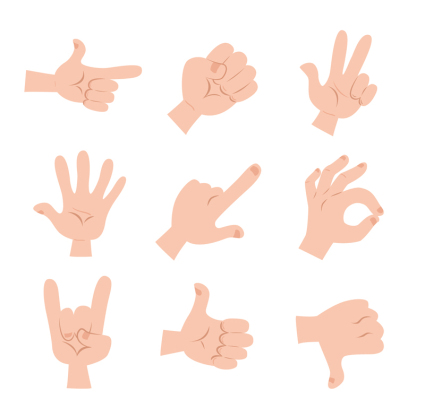 9 Cartoon gesture vector material