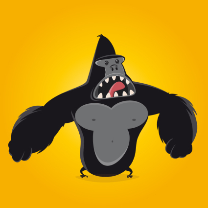 King Kong gorilla vector material Cartoon howling

