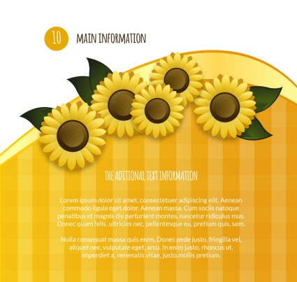 Yellow sunflower background vector material
