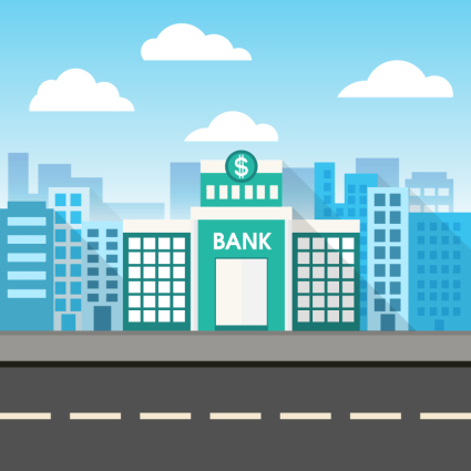 The bank building buildings creative vector