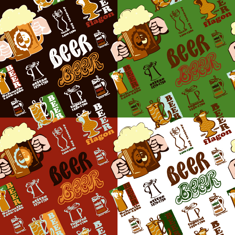 4 seamless background element vector material Beer