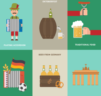 6 Oktoberfest background element vector material