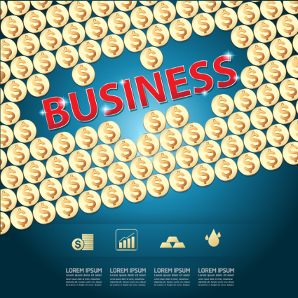 Creative Business Information map vector material gold