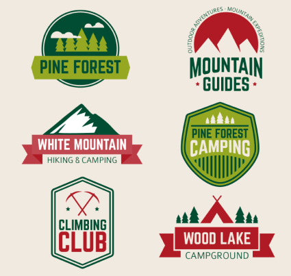 6 outdoor climbing tag Vectors