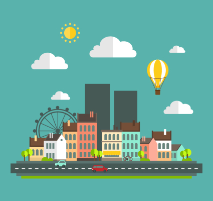 Flat City illustrator vector material