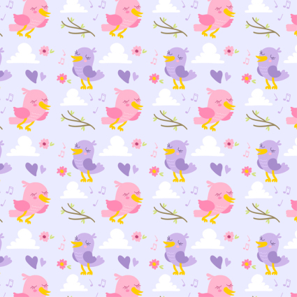 Purple birds and birds seamless background pink vector material