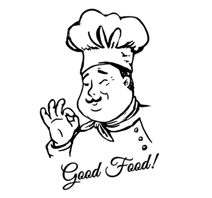 Hand-painted male chef vector material