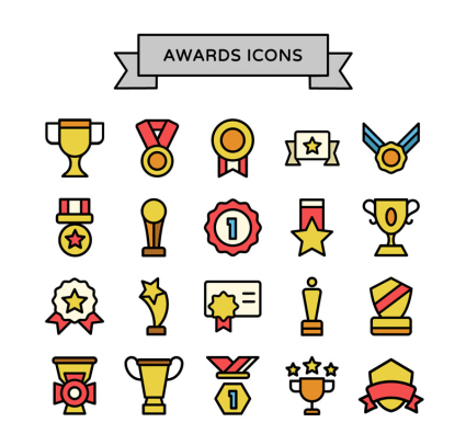 20 paragraph Trophy awards icon vector material