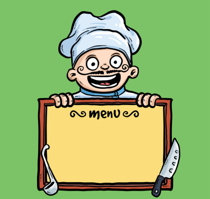 Chef menu vector material decorative painting