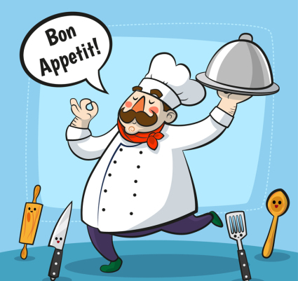 Fat cartoon chef vector design