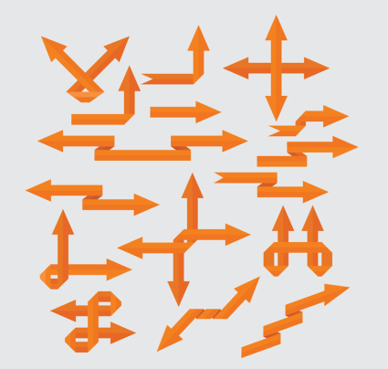 16 paragraph orange paper arrow vector material