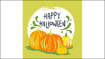 Painted Halloween pumpkin vector material