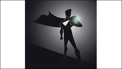 Creative Superman silhouette vector material