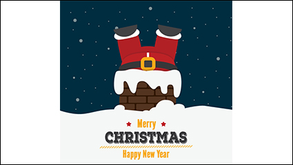 Drill chimney Santa vector material