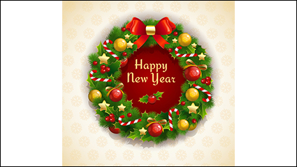 Exquisite holiday wreath vector material