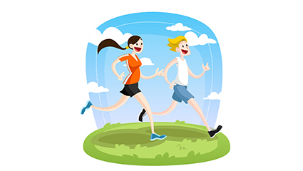 Cartoon Running men vector material