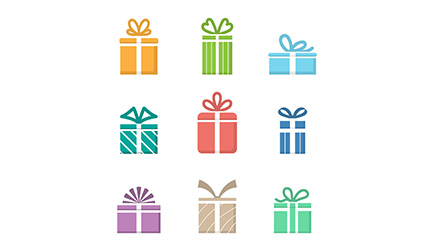 9 creative gift design vector material