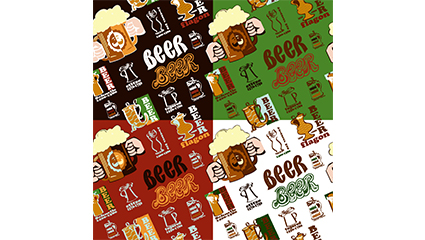 4 seamless background element vector material Beer