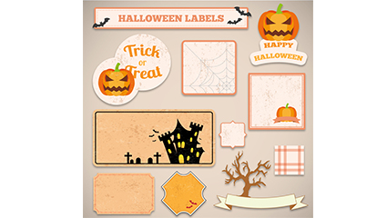 11 models Creative Halloween label vector material