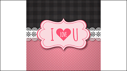 Exquisite Shuiyu point Valentine greeting card vector material