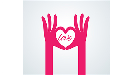 Rose Red gesture of love design vector material