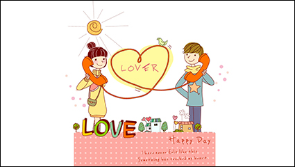 Call couple illustrator vector material