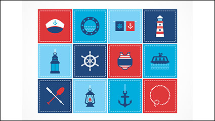 12 nautical element icon vector material
