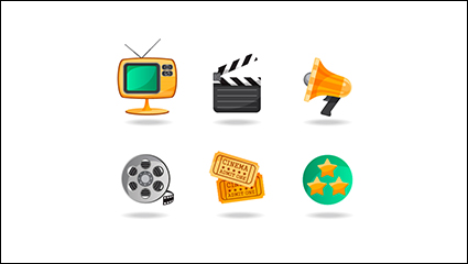 6 fabulous movie icon vector material elements