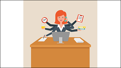 Busy office ladies vector material