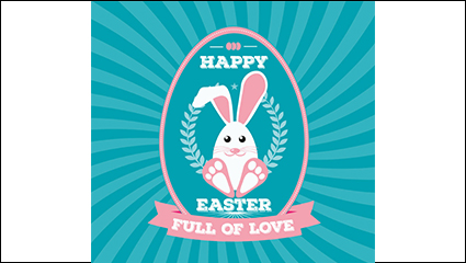 Bigfoot Easter rabbit greeting card vector material