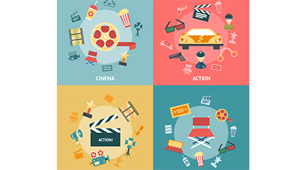 4 film elements illustrator vector material