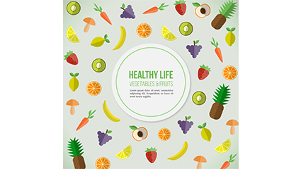 Healthy living food background vector material