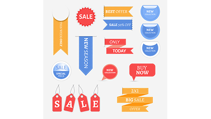 14 creative promotional label vector material