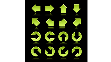 16 green arrow icon vector map
