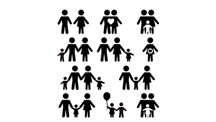 11 models black family character icon vector