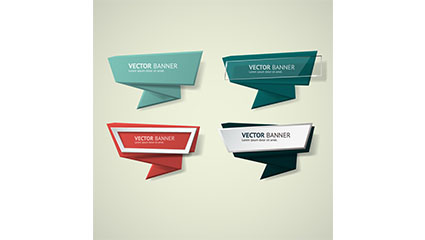 4 geometric paper banner Vector