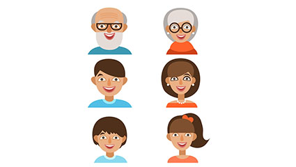 6 Vector cartoon family member Avatar
