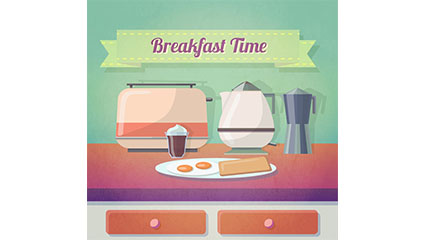Delicious breakfast illustrator vector material