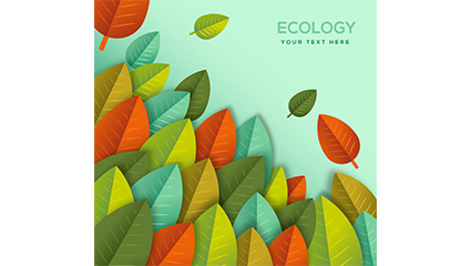 Color leaves background vector material