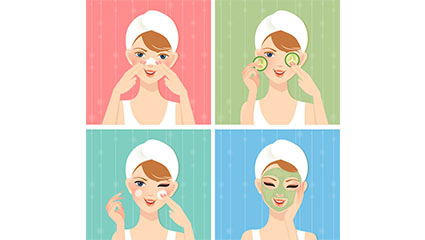 4 Beauty woman design vector material