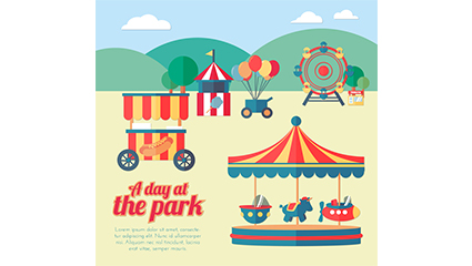 Creative amusement park illustrator vector material